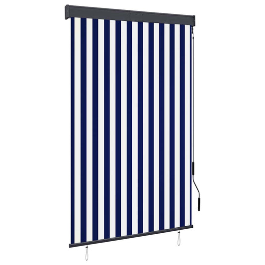 Außenrollo 120 x 250 cm Blau und Weiß
