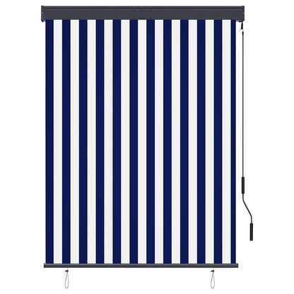 Außenrollo 120 x 250 cm Blau und Weiß