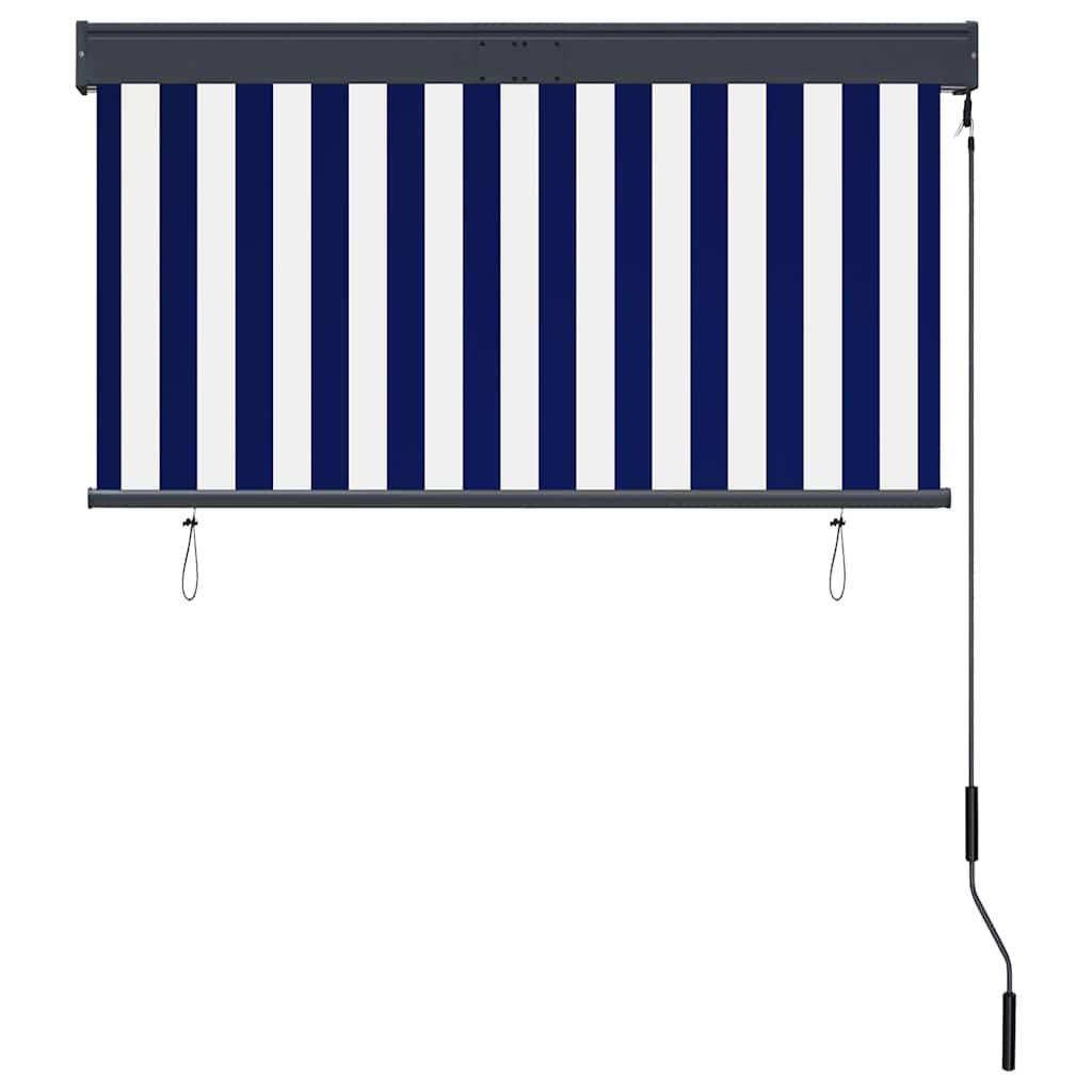 Außenrollo 120 x 250 cm Blau und Weiß