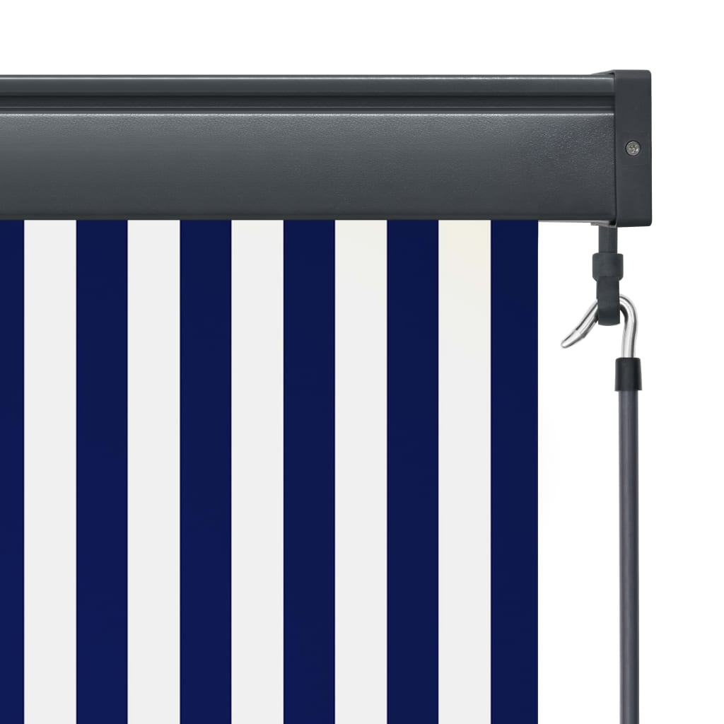 Außenrollo 120 x 250 cm Blau und Weiß