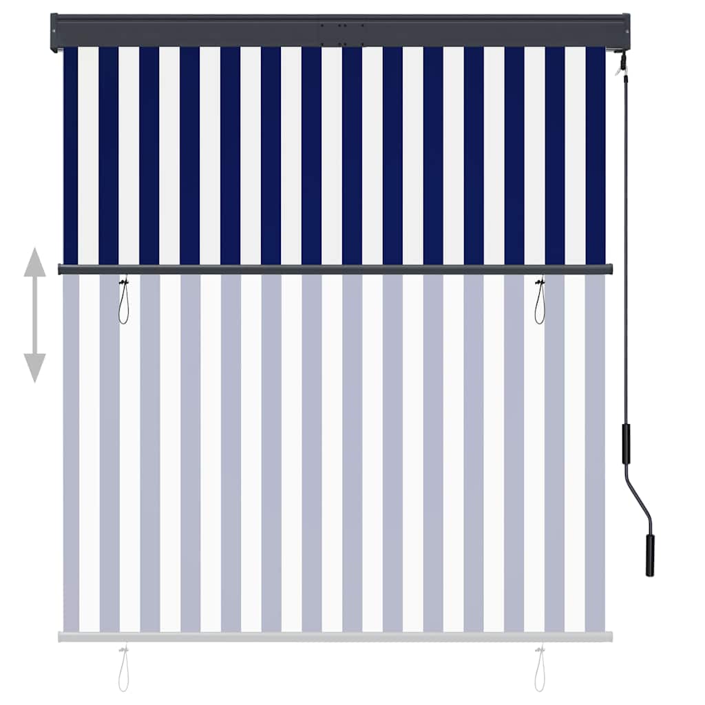 Außenrollo 140x250 cm Blau und Weiß