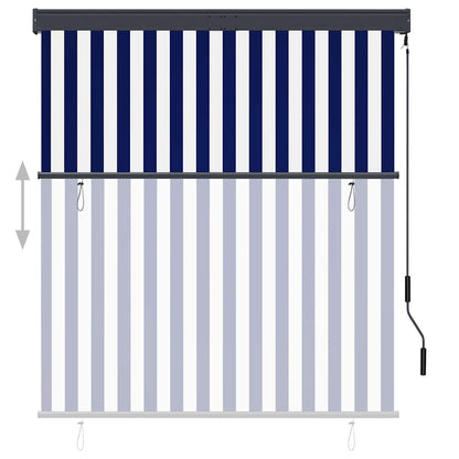 Außenrollo 140x250 cm Blau und Weiß