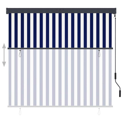 Außenrollo 160x250 cm Blau und Weiß