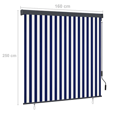 Außenrollo 160x250 cm Blau und Weiß