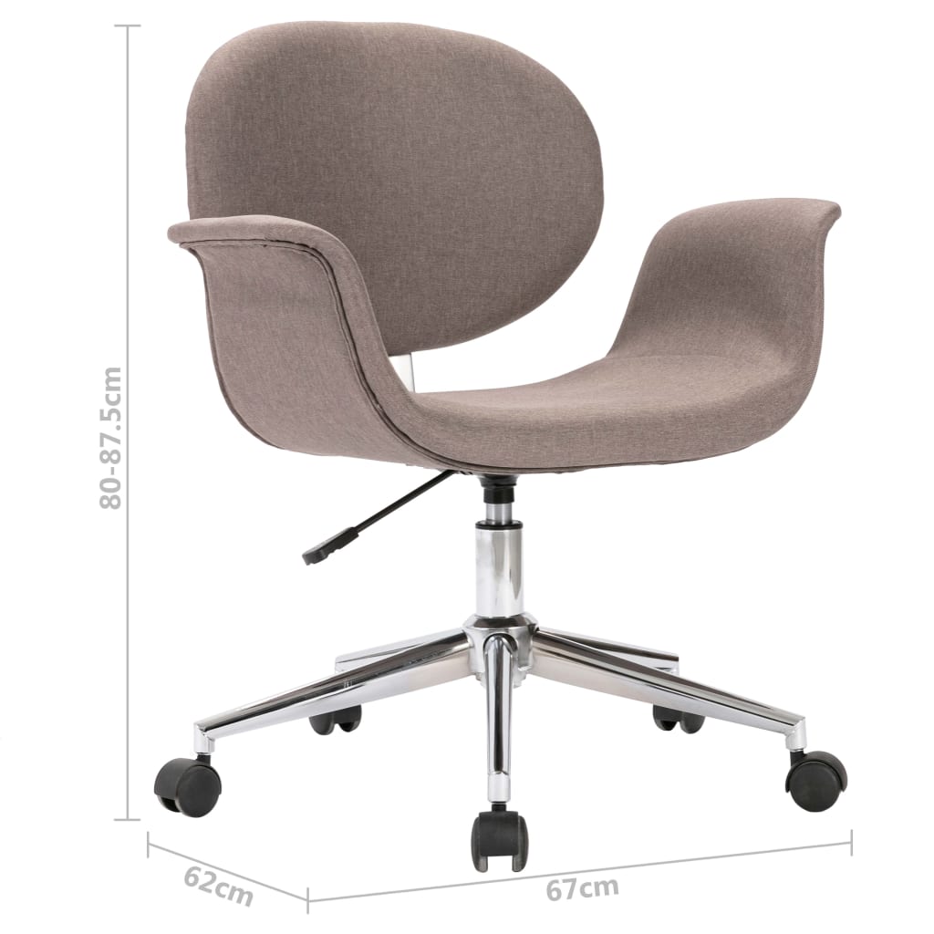 Spisestuestol drejeligt taupe stof