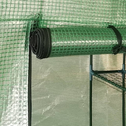Drivhus med hylder Stål 227x223 cm