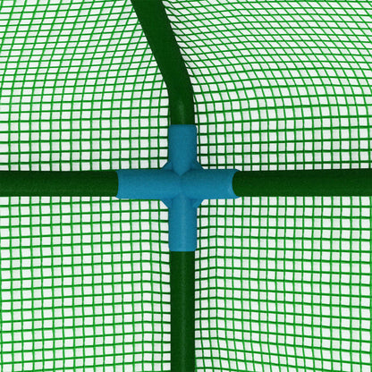 Drivhus med hylder Stål 227x223 cm