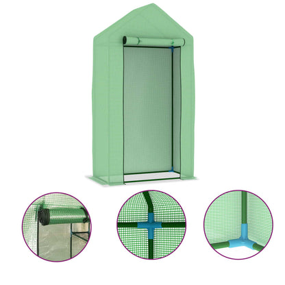 Drivhus med stålramme 0,5 m² 1x0,5x1,9 m