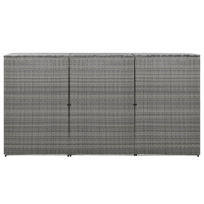Mülltonnenbox für 3 Tonnen Anthrazit 229x78x120 cm Poly Rattan