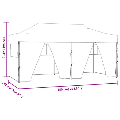 Profi-Partyzelt Faltbar mit 4 Seitenwänden 3×6m Stahl Creme
