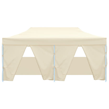 Profi-Partyzelt Faltbar mit 4 Seitenwänden 3×6m Stahl Creme