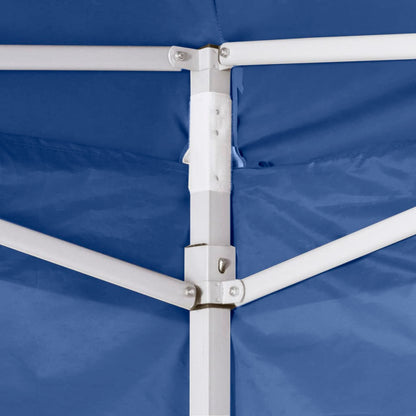 Profi-Partyzelt Faltbar mit 4 Seitenwänden 2×2m Stahl Blau