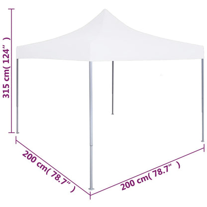 Profi-Partyzelt Faltbar 2×2 m Stahl Weiß