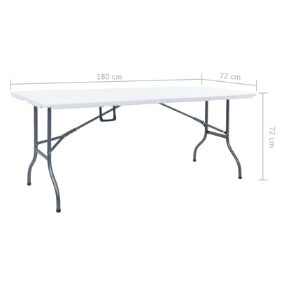 Gartentisch Klappbar Weiß 180x72x72 cm HDPE