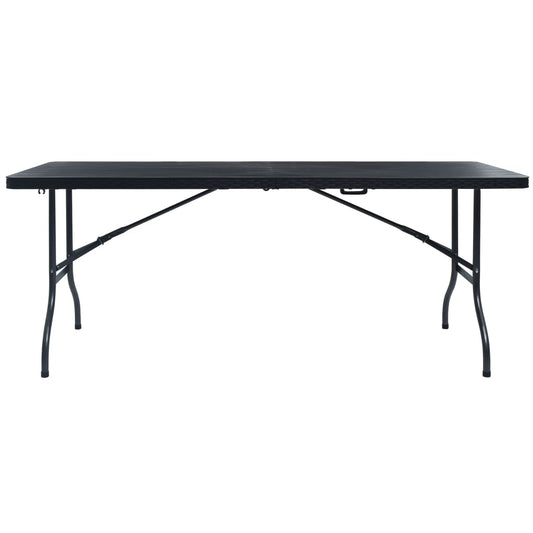 Gartentisch Klappbar Schwarz 180×75×72 cm HDPE Rattan-Optik