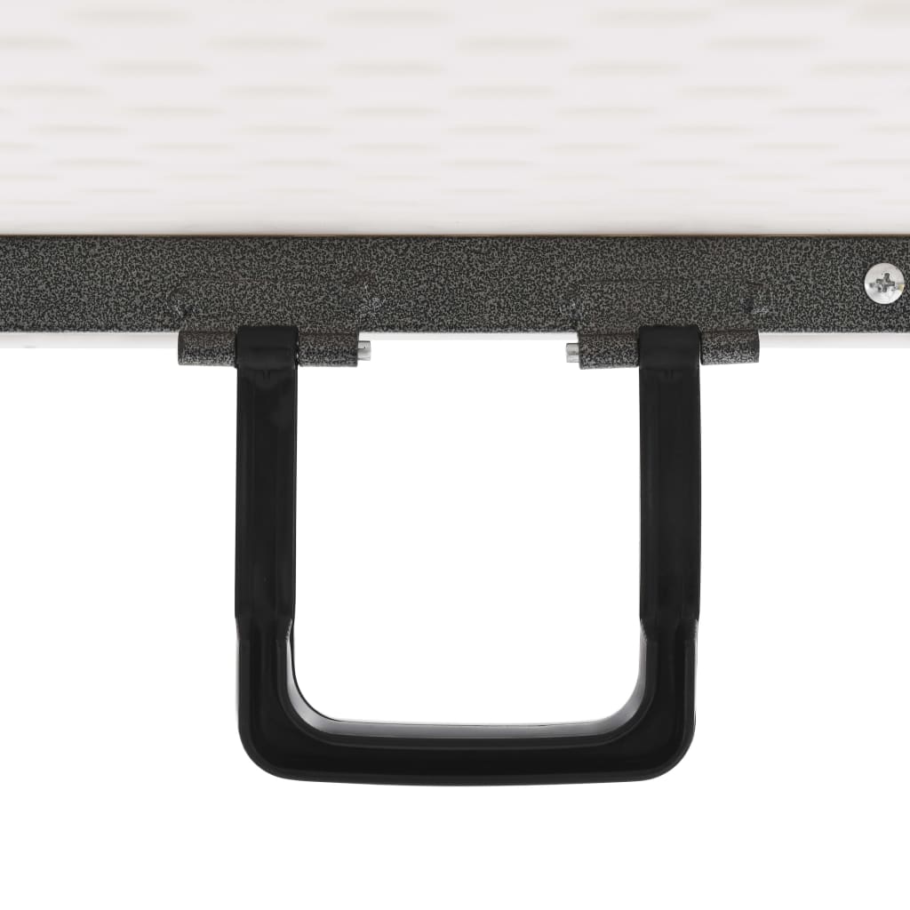 Sammenklappeligt havebord med 2 bænke 180 cm stål og HDPE Hvid
