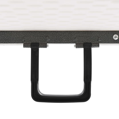 Sammenklappeligt havebord med 2 bænke 180 cm stål og HDPE Hvid