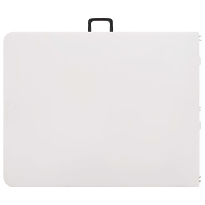 Sammenklappeligt havebord med 2 bænke 180 cm stål og HDPE Hvid