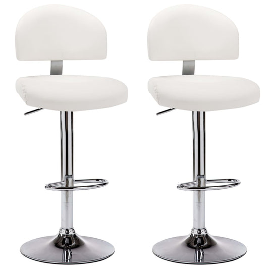 Barhocker 2 Stk. Weiß Kunstleder