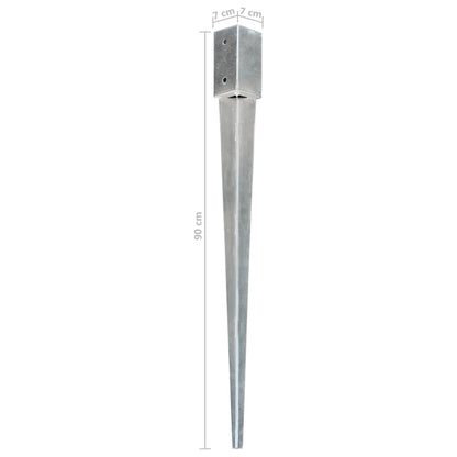 Slibespyd 12 stk Sølv 7×7×90 cm Galvaniseret stål