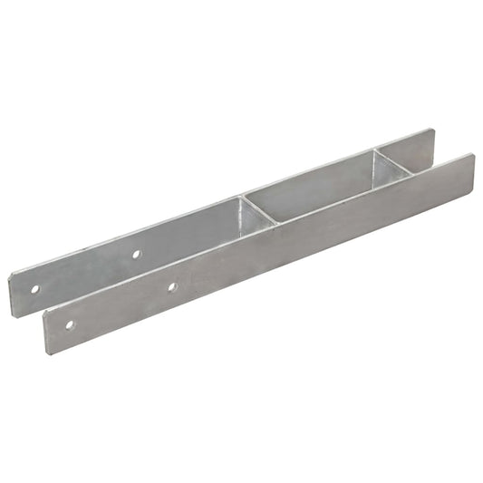 Stolpestøtte 2 Stk Sølv 7×6×60 cm Galvaniseret Stål
