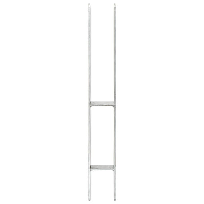 Stolpestøtte 2 Stk Sølv 7×6×60 cm Galvaniseret Stål