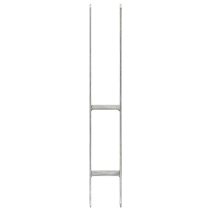 Stolpestøtte 2 Stk Sølv 8×6×60 cm Galvaniseret Stål