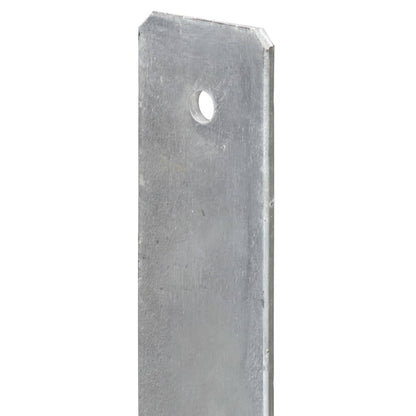 Stolpestøtte 2 Stk Sølv 8×6×60 cm Galvaniseret Stål