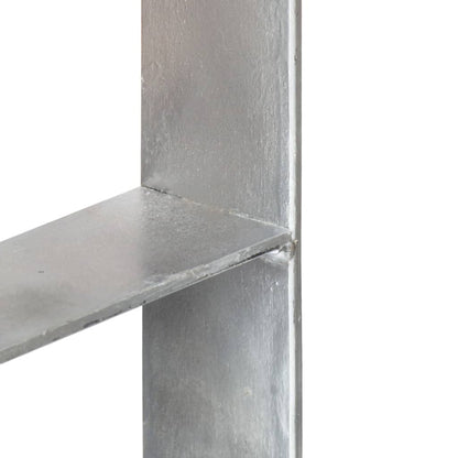 Stolpestøtte 6 Stk Sølv 8×6×60 cm Galvaniseret Stål