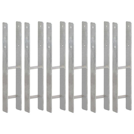 Stolpestøtte 6 Stk Sølv 10×6×60 cm Galvaniseret Stål