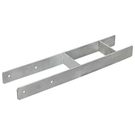 Stolpestøtte 6 Stk Sølv 12×6×60 cm Galvaniseret Stål