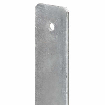 Stolpestøtte 6 Stk Sølv 12×6×60 cm Galvaniseret Stål
