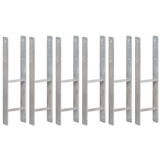 Stolpestøtte 6 Stk Sølv 14×6×60 cm Galvaniseret Stål