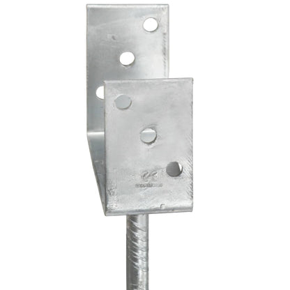 Stolpestøtte 6 Stk Sølv 10×6×30 cm Galvaniseret Stål