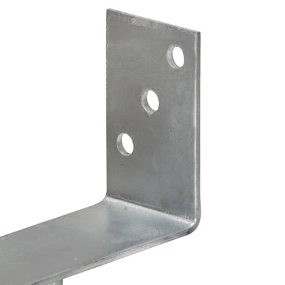 Stolpestøtte 6 Stk Sølv 12×6×30 cm Galvaniseret Stål
