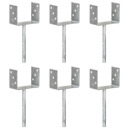 Stolpestøtte 6 Stk Sølv 14×6×30 cm Galvaniseret Stål