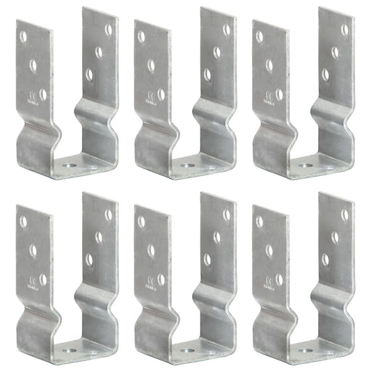 Stolpestøtte 6 Stk Sølv 7×6×15 cm Galvaniseret Stål