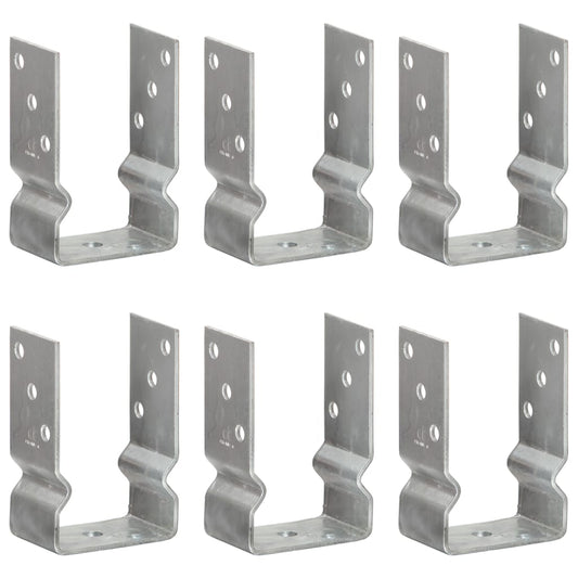 Stolpestøtte 6 Stk Sølv 9×6×15 cm Galvaniseret Stål