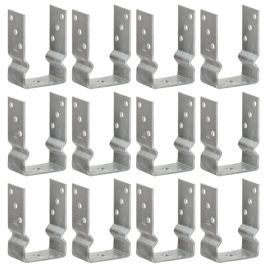 Stolpestøtter 12 Stk Sølv 9×6×15 cm Galvaniseret stål