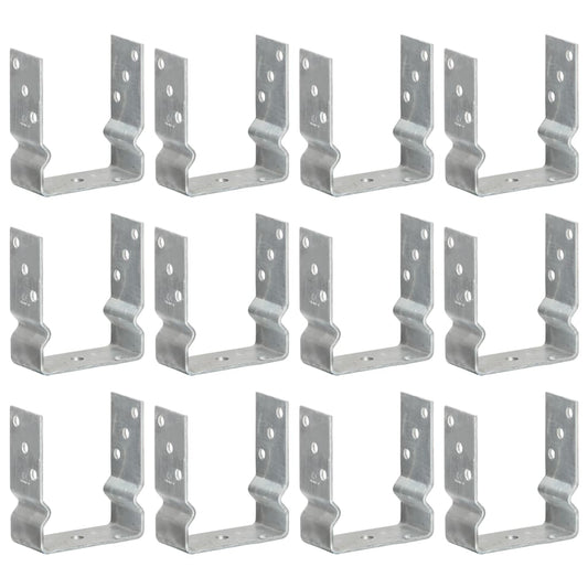 Stolpestøtte 12 Stk Sølv 12x6x15 cm Galvaniseret Stål