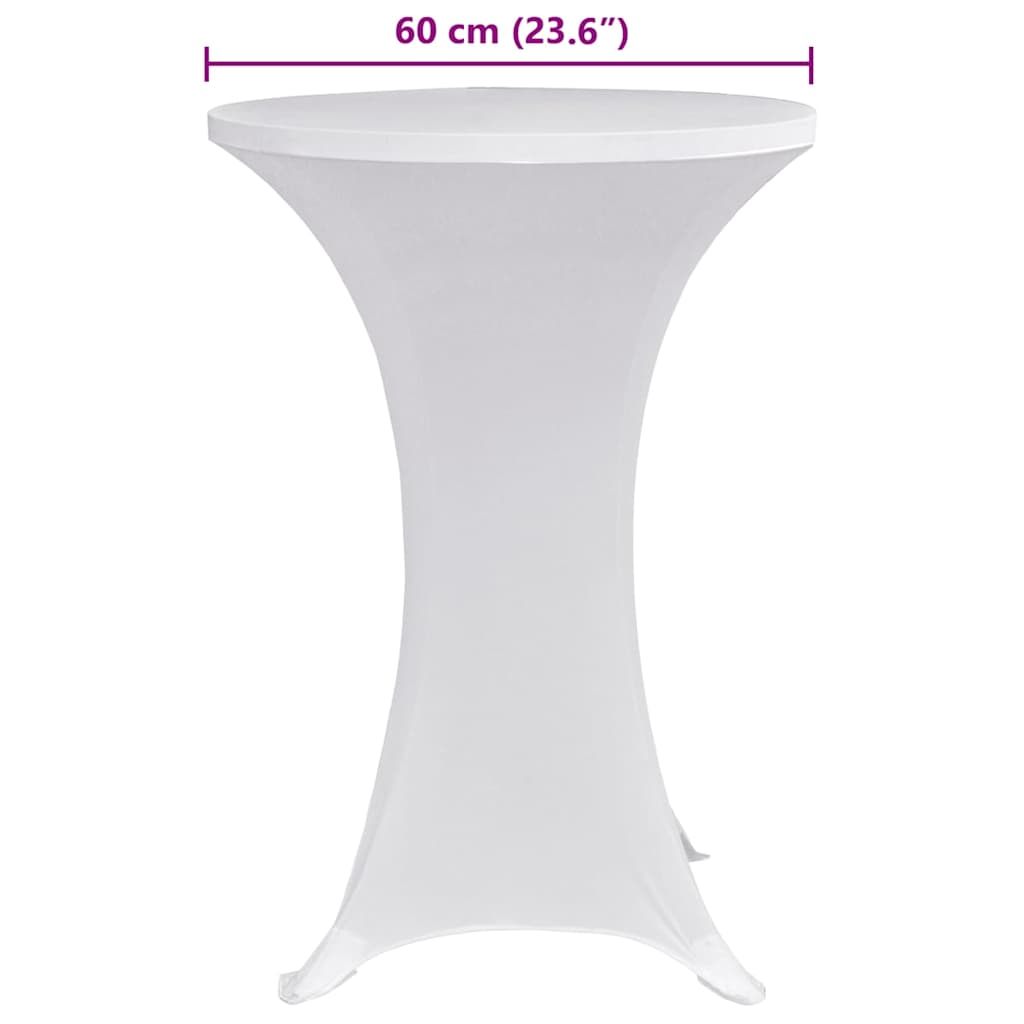 Stehtischhussen 4 Stk. Ø 60 cm Weiß Stretch