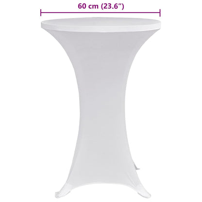 Stehtischhussen 4 Stk. Ø 60 cm Weiß Stretch
