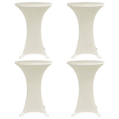 Stehtischhussen 4 Stk. Ø 60 cm Creme Stretch