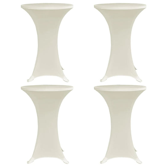 Stehtischhussen 4 Stk. Ø 70 cm Creme Stretch