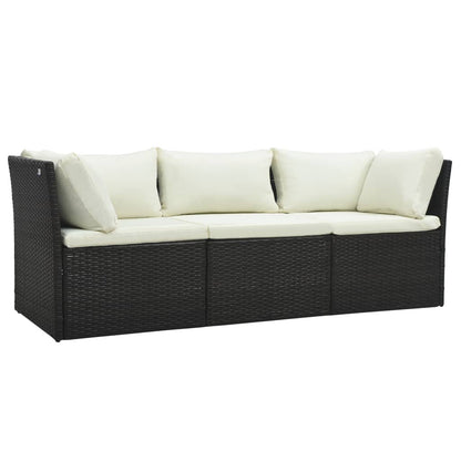 4-delt Have Lounge Sæt med Puder Poly-Rattan Brun