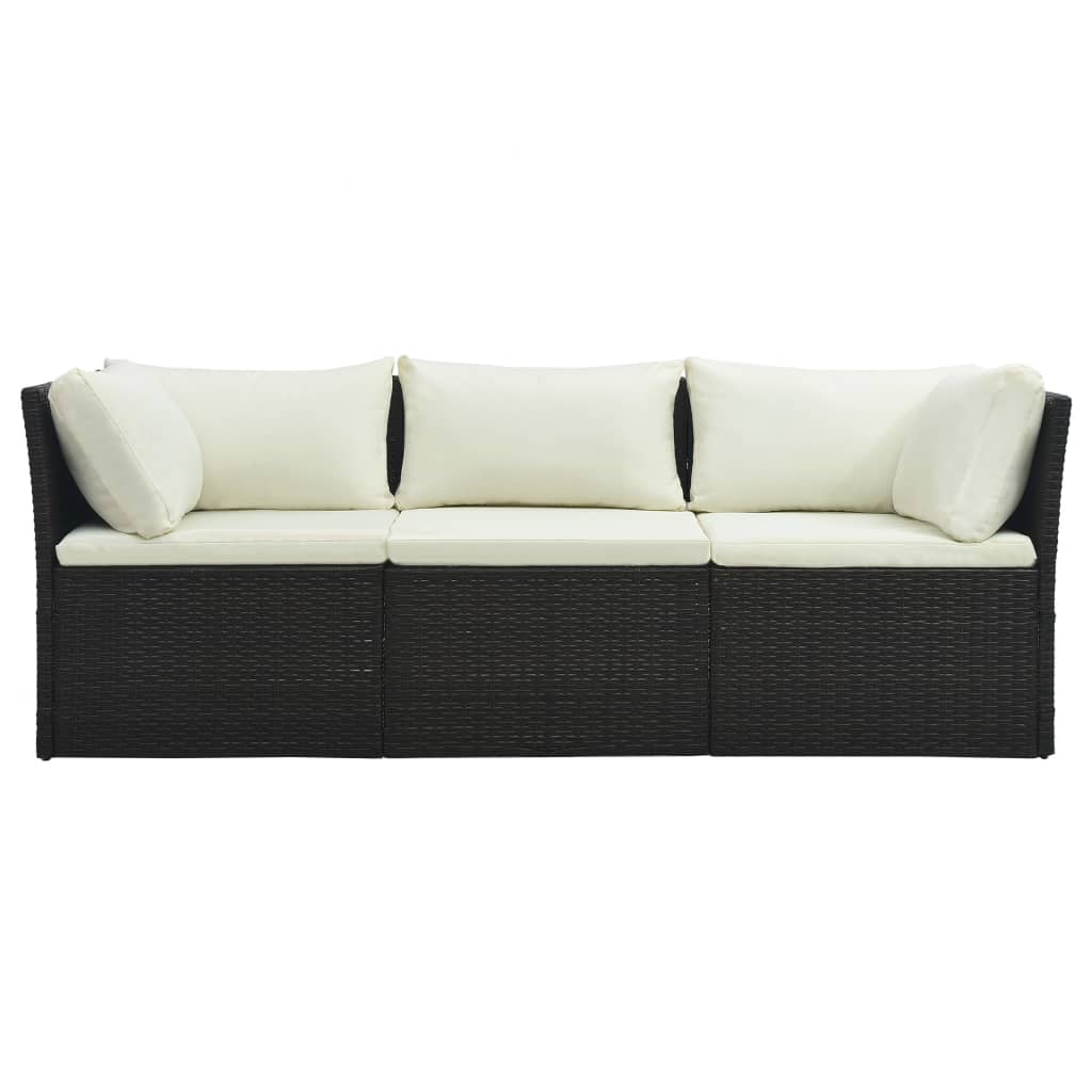 4-delt Have Lounge Sæt med Puder Poly-Rattan Brun