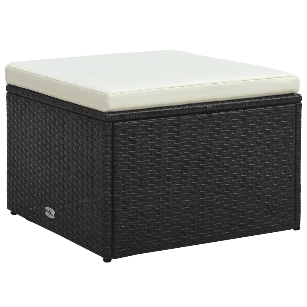 4-delt Have Lounge Sæt med Puder Poly-Rattan Brun