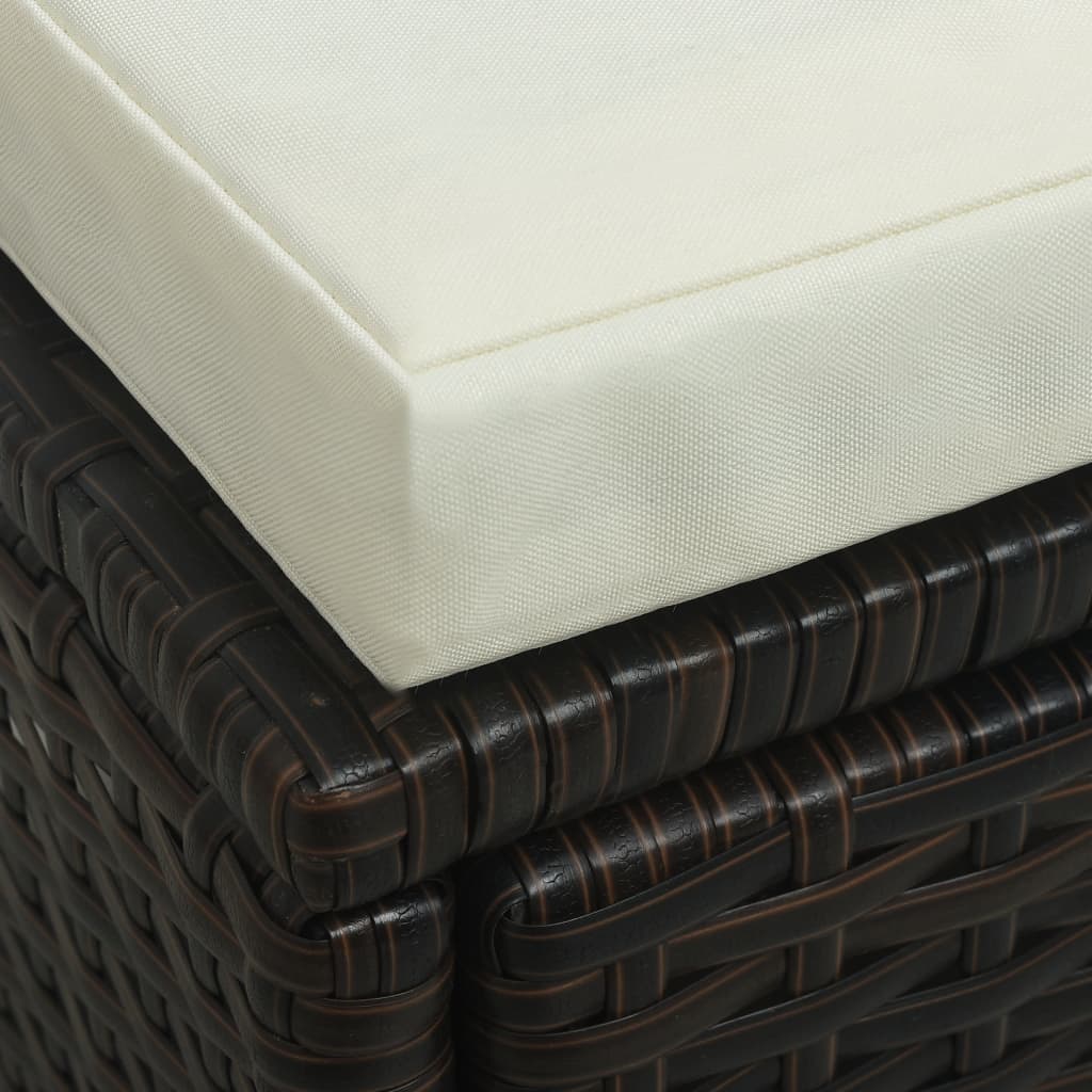 4-delt Have Lounge Sæt med Puder Poly-Rattan Brun