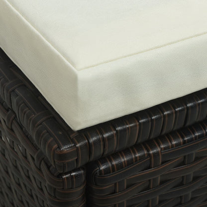 4-delt Have Lounge Sæt med Puder Poly-Rattan Brun