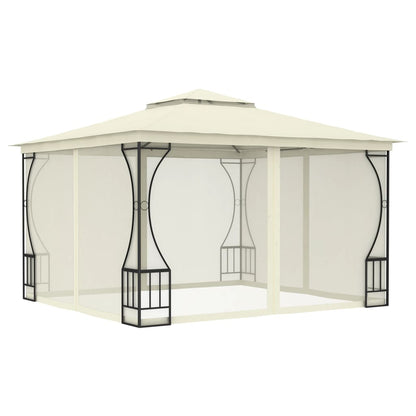 Pavillon med net 300x300x265 cm creme